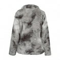 thumbnail image 4 of Women's Rainbow Tie Dye Overcoat Fuzzy Fleece Cardigan Trench Jackets Wool Faux Fur Teddy Bear Parka Coat Outwear, 4 of 5