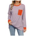 thumbnail image 1 of SNKSDGM Chemises à Manches Longues pour Femmes Mignon Noir Crop Top à Manches Longues pour Femmes Gym T-Shirt Décontracté à Rayures Col Rond Confortable pour Usage Quotidien m, 1 of 9