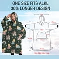 thumbnail image 4 of Oversized Wearable Blanket Hoodie,Dark Green Princess Castle Rainbow Pattern Sherpa Blanket Hoodie with Super Pockets,Super Warm Fuzzy Pullover for Women & Men, 4 of 6
