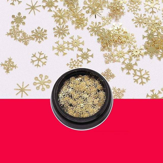 Wartleves Pegatinas navideñas para decoración de uñas, calcomanías con copos de nieve, decoración para uñas