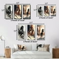 thumbnail image 4 of Designart "Ink Illustration Black Horse Galloping" Animals Horse Framed Wall Art Set Of 3 - Black Horse Frame Gallery Set For Office Decor, 4 of 6