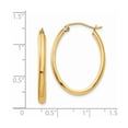 thumbnail image 4 of 14K Yellow Gold Earring Hoop Women'S 14 mm 3 3Mm Oval Earrings, 4 of 4