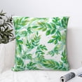 thumbnail image 6 of YFYANG Square Decorative Throw Pillow Case (Without Pillow Insert), Green Leaf Doodle Bedroom Sofa Car Cushion Cover, 12"x12", 6 of 9
