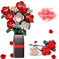 thumbnail image 1 of Ensemble de Construction de Bouquet de Roses pour Adultes avec Vase, 841 Pcs Kit de Plantes Artificielles de Collection Botanique de Roses Rouges, Maison de, 1 of 1