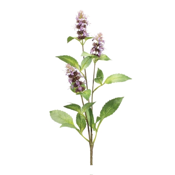 Melrose Buddleia Floral Artificial Sprays - 29.5" - Green and Purple - Set of 6