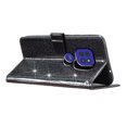 thumbnail image 3 of Compatible avec Motorola Moto E7 Plus Étui Portefeuille Pailleté Étincelant avec Poche pour Cartes et Rabat, 3 of 5