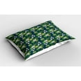 thumbnail image 2 of Ambesonne Orchids Pillow Sham 2 Pack, Banana Leaf Island Jungle, 26"x20", Night Blue Fern Green, 2 of 3