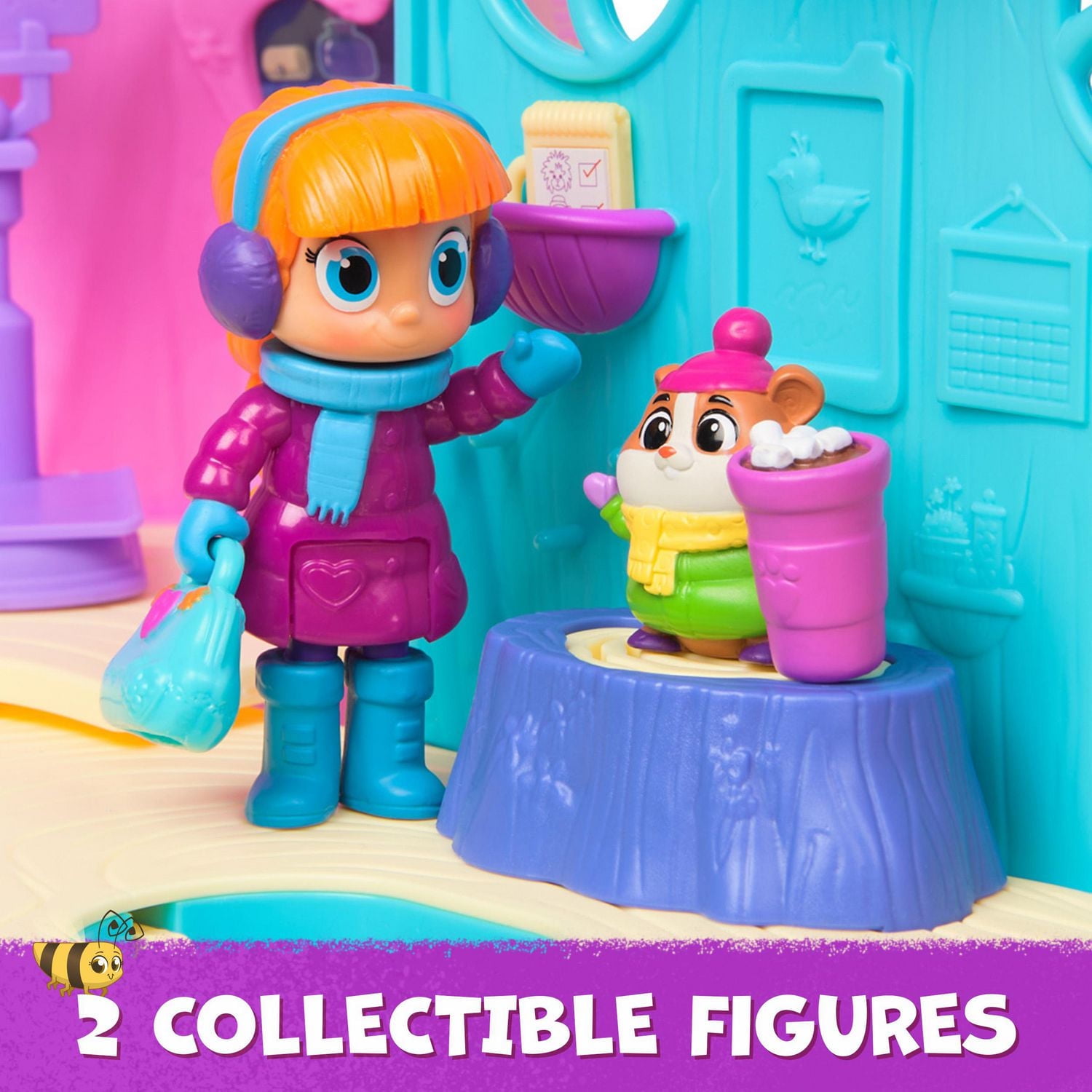 Vida la Véto, Coffret Diagnostic hivernal avec figurines articulées Vida et Popcorn et mallette de vétérinaire de Vida, jouets pour filles et garçons à partir de 3 ans