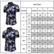 thumbnail image 1 of Conjunto de 2 uds de camisa y pantalones cortos con cordón y botones florales de verano de manga corta para hombre, 1 of 2