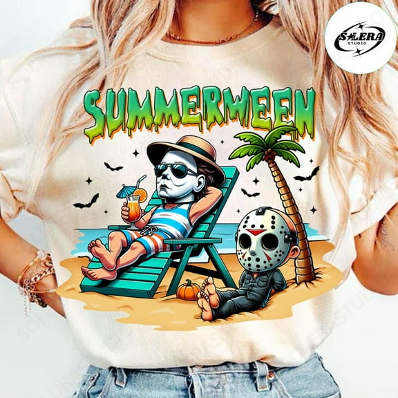 Summerween T-shirt, Summer Halloween Shirt, Halloween Ice Cream Shirt, Vacation Tee Family TH140640