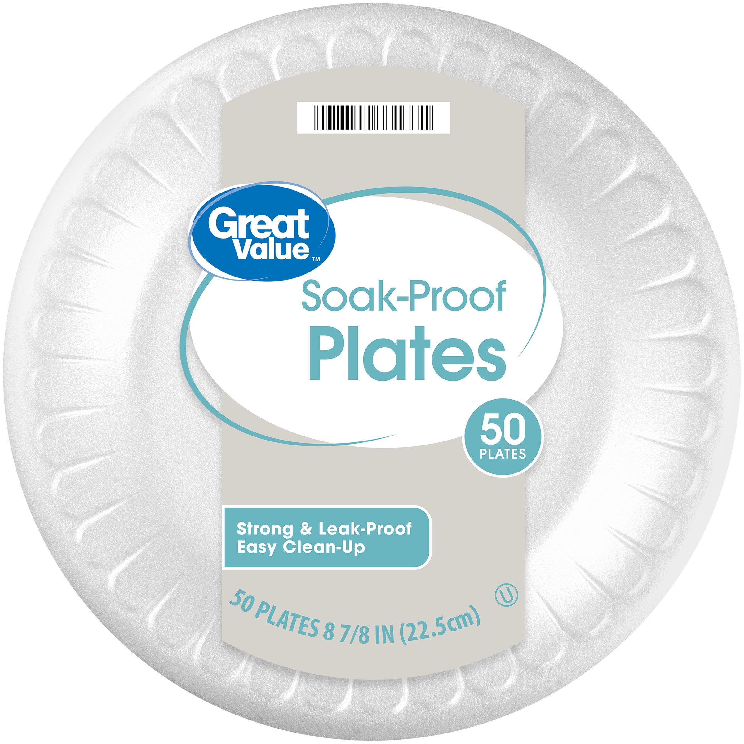 Great Value SoakProof Plates, 8 7/8", 50 Count