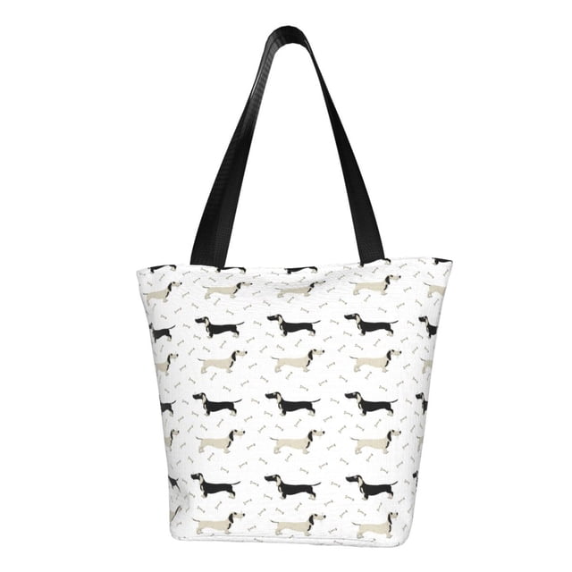 Fotbe Dachshund Dog Bolsa de Playa con Estampado, Bolsa de Hombro, Bolsa de Mano Espaciosa, Bolsa de Viaje Ligera, Bolsa de Compras Versátil