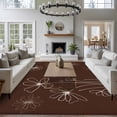 thumbnail image 3 of Brown Area Rugs 8'x10', Washable Small Throw Rugs for Living Room Patio, Spring Flora Indoor Outdoor Rug Non-Slip Low Pile Carpet Runner Reversible Floor Mats, 3 of 8