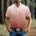 thumbnail image 2 of Sentmoon Mens Button down Short Sleeve Shirt Plus Size Loose Turndown Collar Clothing with Pockets Solid Color Woman Summer Tops Active for Hiking & Camping Red M, 2 of 9
