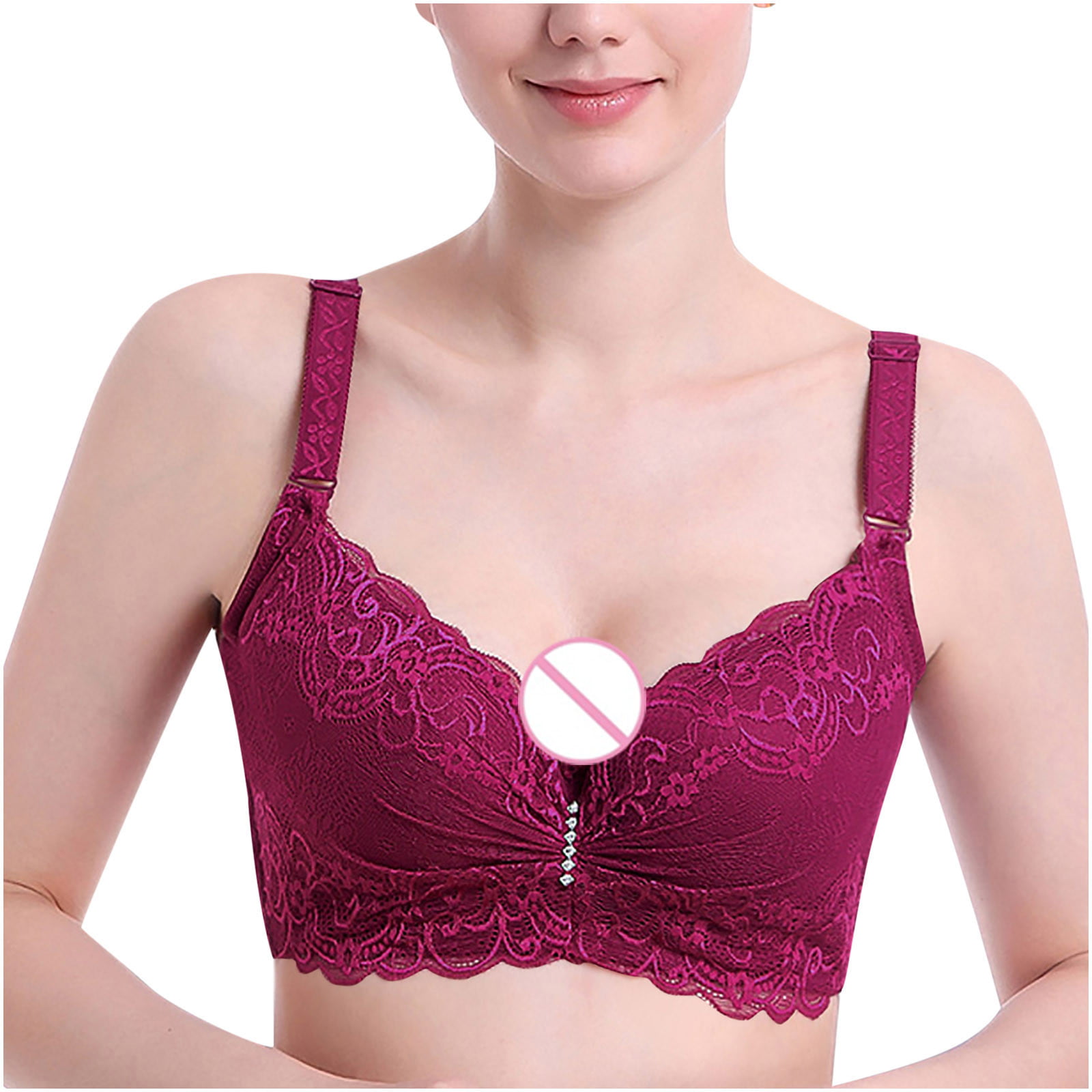 Pejock Everyday Bras for Women, Women's Ultimate Comfort Lift Wirefree Bra  Comfortable Lace Breathable Bra Underwear No Rims Bras No Underwire Pink Cup  Size 38/85BC 