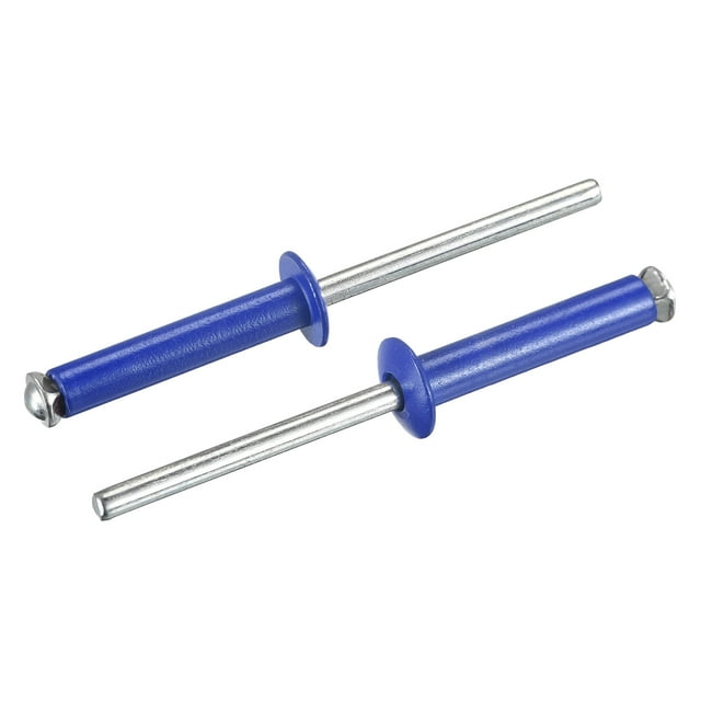 Unique Bargains 5mm x 25mm Aluminum Open End Flat Round Head Blind Rivets, Blue 25 Pack