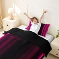thumbnail image 4 of meiyoeat Modern Pink Striped Twin Bedding, Luxury Dark Gradient Duvet Cover Set for Boys, Pink, Black Reversible2 Pieces, 1 Duvet Cover and 1 Pillowcase, 4 of 7