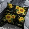 thumbnail image 4 of Sunflower Fabric By The Yard, Butterflies Upholstery Fabric, Spring Garden Flowers Decorative Fabric, Floral Botanical Leaves Berry Indoor Outdoor Fabric, Yellow Green Black, 5 Yards, 4 of 6
