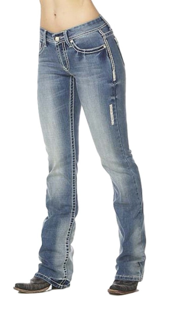 Cowgirl Up Denim Jeans Womens Bootcut Light Stonewash CGJ31005