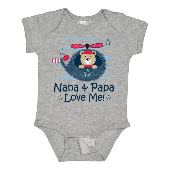 Inktastic Nana and Papa Love Me Grandson Boys Baby Bodysuit