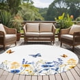 thumbnail image 5 of Spring Flowers Round Area&nbsp;Rug 5ft Watercolor Blue Yellow Lavender Daisy Floral Butterfly Non-Slip&nbsp;Washable Circle Rugs Soft Felt Indoor Floor Mat for Bedroom Kitchen Living Room Bathroom, 5 of 9