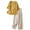 Yellow, variant on Yuanlook Women's Linen 2 Piece Outfits,Long Sleeve Shirts & Wide Leg Pants Loose Fit Casual Set for Travel Vacation