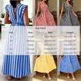 thumbnail image 3 of Ovbmpzd Tea-Length Womens Dresses Summer Striped Maxi Peasant Black Dresses Casual Sleeveless V-Neck Dresses Summer Dresses,M, 3 of 6