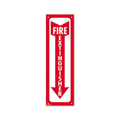 Glow-In-The-Dark Safety Sign Fire Extinguisher, 4 x 13, Red