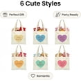 thumbnail image 2 of Mini Conversation Heart Canvas Bags - 6/12 Pack Reusable Valentine Gift Totes, Cute Heart Pattern Small Gift Bags for Women, Party Favors, Eco-Friendly, 2 of 8