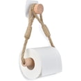 thumbnail image 1 of Juego de 2 portarrollos autoadhesivos para papel higiénico, soporte para papel de baño, soporte para rollo de toalla, cuerda de madera, anillo de toalla rústico, 1 of 5