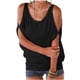 thumbnail image 1 of Blusa holgada de manga corta con cuello redondo y hombros descubiertos para mujer, 1 of 4
