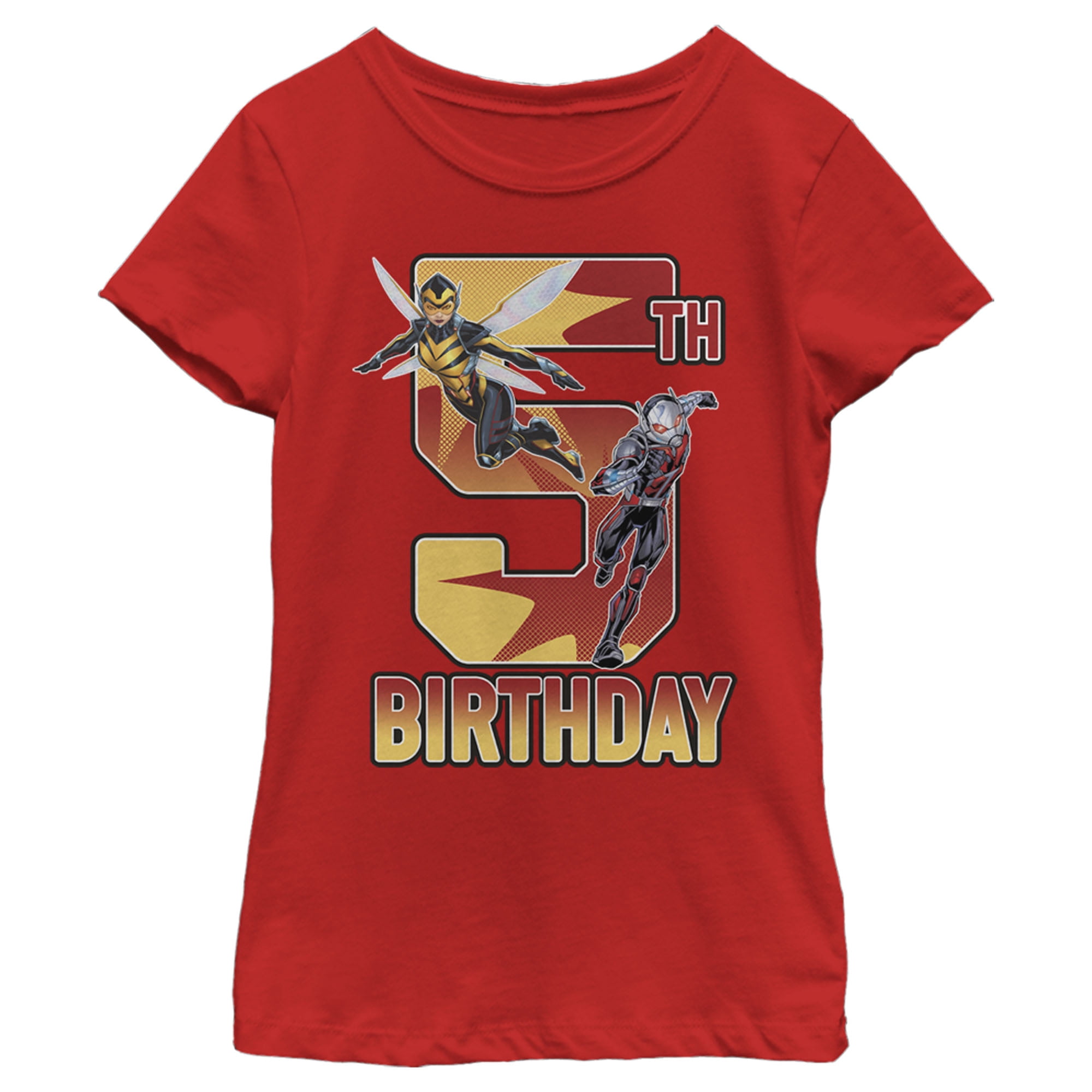 Girl s Marvel Ant Man and Wasp 5th Birthday T Shirt Red X Small Walmart