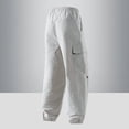 thumbnail image 6 of WIZUTIZ Men's Nylon Cargo Jogger Pants with Zipper Large Pocket Solid Color Elastic Drawstring Waist Outdoor Trousers, 6 of 6