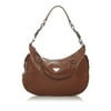Pre-Owned Prada Shoulder Bag Calf Leather Brown
