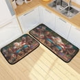 thumbnail image 7 of 2-Piece Kitchen Rugs Set Non-Slip Mats Carpet Floor for Kitchen, Bathroom (19.7"x27.6" & 19.7"x47.2") Santa Eating Cookies, 7 of 7