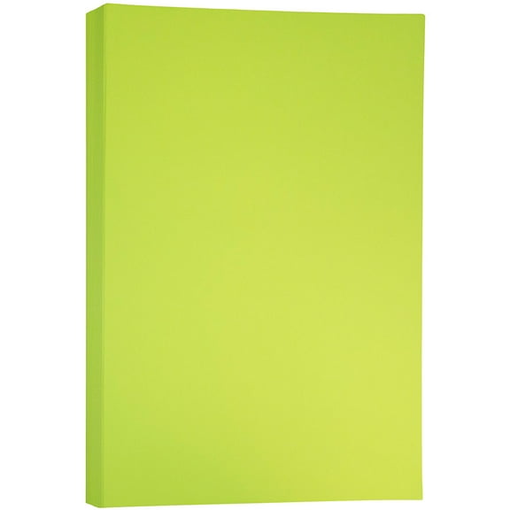 JAM Paper Tabloid Paper, 11x17, 100 per Pack, 24lb Lime Green