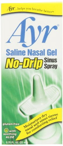 4 Pack - Ayr Saline Nasal Gel No-Drip Sinus Spray 0.75oz Each