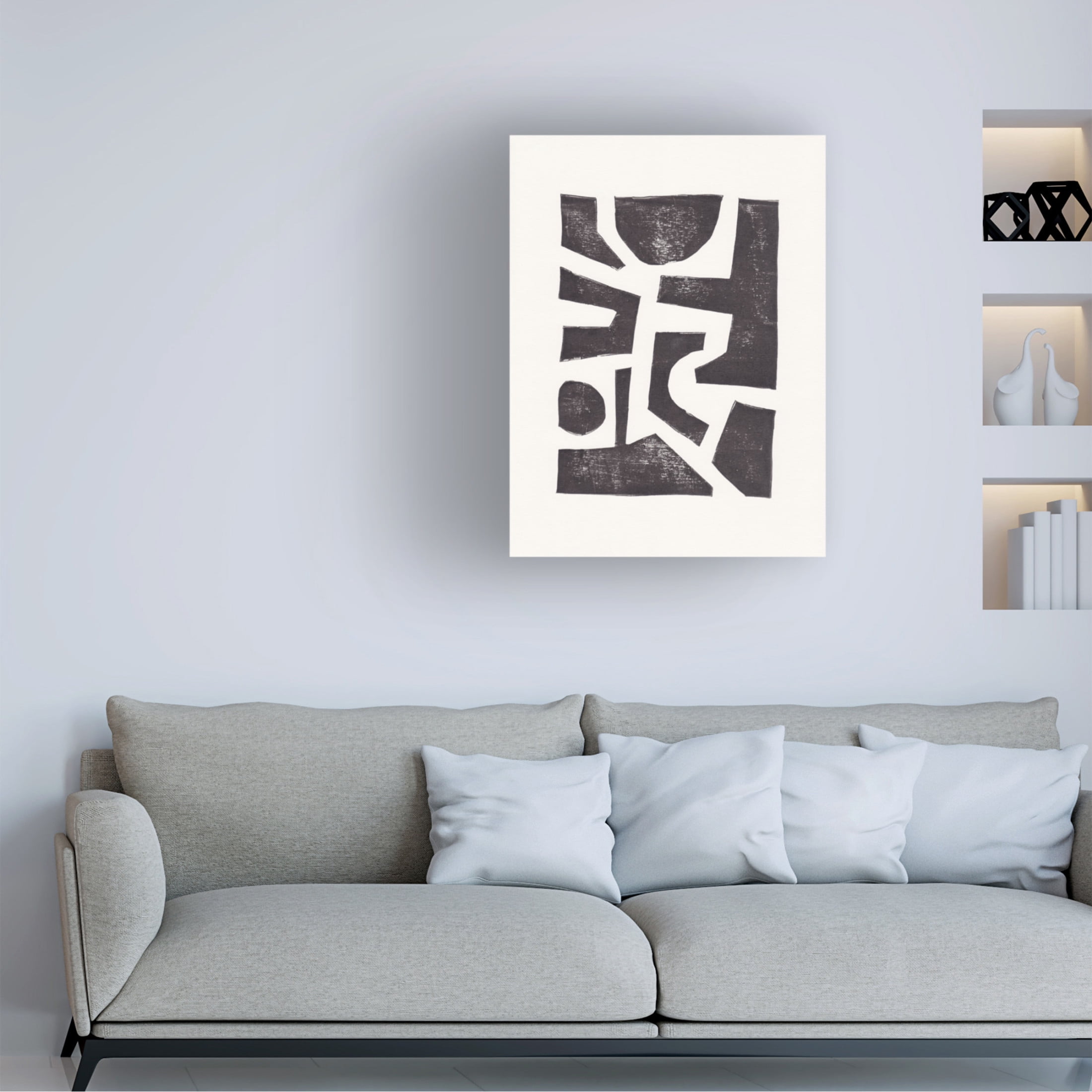 Trademark Fine Art Alisa Galitsyna  Linocut Abstract 5 Canvas Wall Art