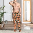 thumbnail image 3 of Cauagu Autumn Pumpkins Gingham Mens Pajama Pants Sleep & Lounge Pants,PJ Bottoms with Pockets-Medium, 3 of 7