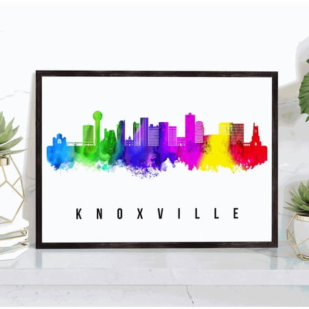 Pera Print Knoxville Skyline Tennessee Poster, Knoxville Cityscape Painting Unframed Poster, Knoxville Tennessee Poster, Tennessee Home Office Wall Decor - 5x7 Inches