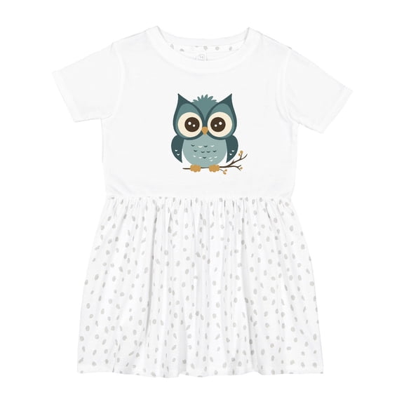 Inktastic Blue Owl on Tree Branch Girls Toddler Dress