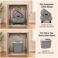 thumbnail image 7 of Unipaws Extra Large Cat Litter Box Enclosure, Tall Wooden Cabinet with Charging Station for Self-Cleaning and Automatic Litter Boxes, Dog Proof Hidden Cat House for Top Entry Litter Box, Weathered Gr, 7 of 7
