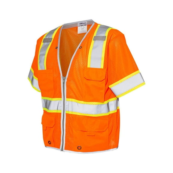 ML Kishigo B78529668 Premium Brilliant Series Heavy Duty Class 3 Vest, Orange - 3XL