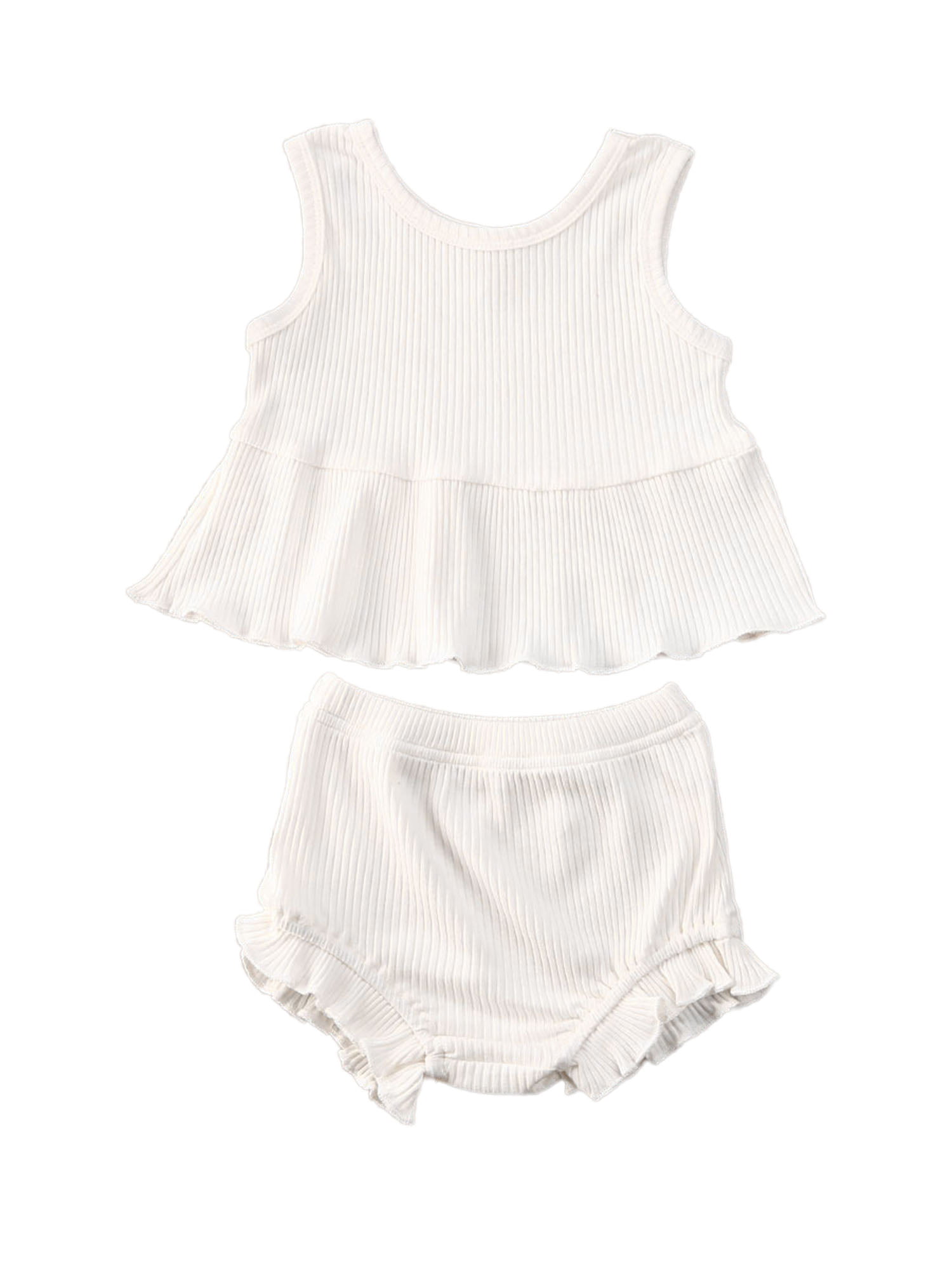 Bloomer Short Pants Set with 2 Pockets Toddler Newborn Girls Floral Clothes Set Ruffle Sleeveless Dress Tops Shirt