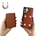thumbnail image 3 of for Samsung Galaxy S25 Ultra Phone Case [Magnetic 2-in-1 Detachable Zipper Wallet] [Back Card Slots Accordion Wallet Case] Shockproof PU Leather Cover with Wrist Strap for Galaxy S25 Ultra, Brown, 3 of 10