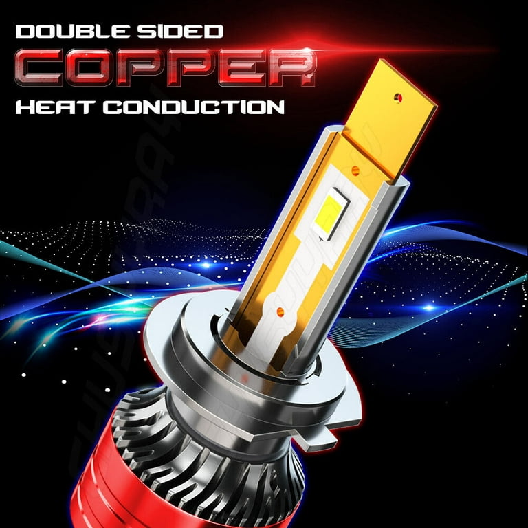 H7 LED Headlight Bulbs Kit Canbus Error Free High Low Beam 6000K White 2x 