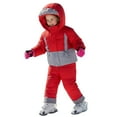 thumbnail image 2 of Letdown Toddler Baby Boys Girls Winter Puffer Snowsuit Clothes - Long Sleeve Hooded Jackets with Snow Bibs Sets 2PCS (#02-Red,4-5 Years), 2 of 10