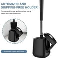 thumbnail image 4 of Toilet Brush and Holder Self Closing Lid Toilet Bowl Brushes Holder and Extra Long Handle Ventilated Toilet Brush Set for Bathroom Cleaning Nylon Bristles Black, 4 of 4