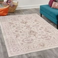 thumbnail image 2 of Ethnic Decorative Rug, Pastel Colored Folk Floral Ornaments Botanical Composition Cultural Design, Quality Carpet for Bedroom Dorm and Living Room, 6 Sizes, Pale Rose and Mauve, by Ambesonne, 2 of 4