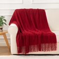 thumbnail image 3 of czcpp-Red Throw Blanket Geometric Pattern Indoor Outdoor Knitted Throws for Sofa Couch Chair Bed Christmas Decor 51"x78", 3 of 4